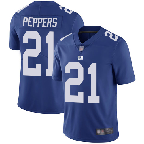 Men New York Giants 21 Jabrill Peppers Royal Blue Team Color Vapor Untouchable Limited Player Football NFL Jersey